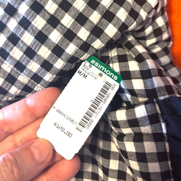 Stoosh black and white gingham reversible quilted blazer jacket NWT - Picture 11 of 12